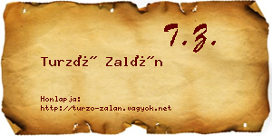 Turzó Zalán névjegykártya